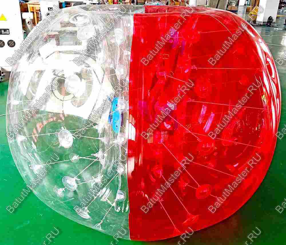 Бампербол «Прозрачно-красный», ПВХ, диаметр 1 м