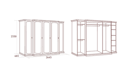 ЛУИДЖИ Шкаф для одежды 5-дв.