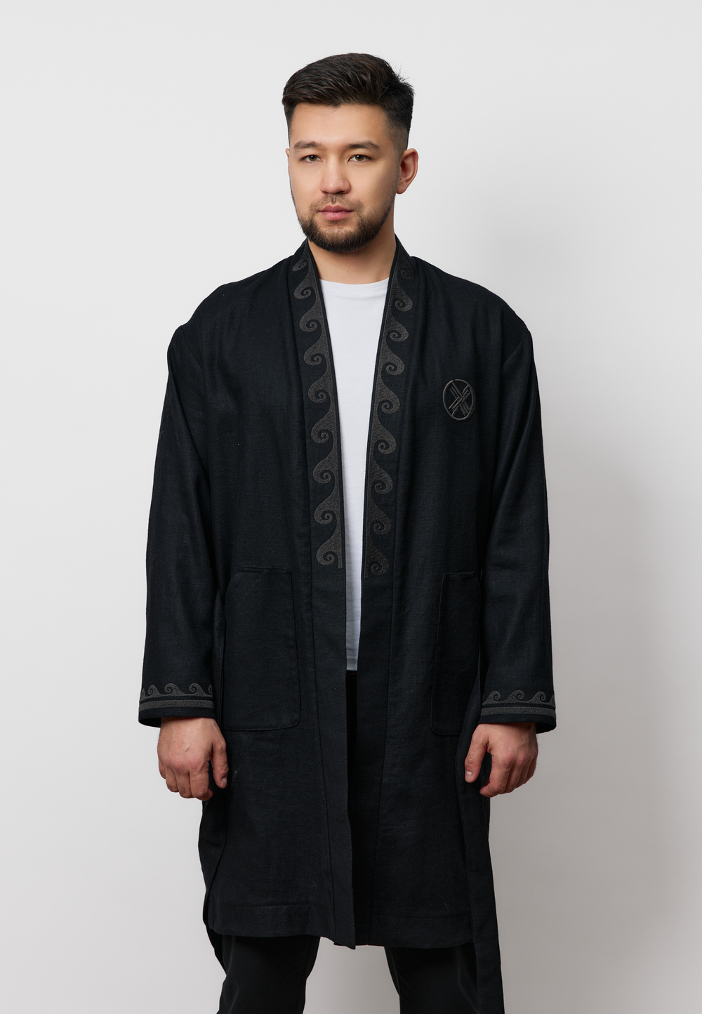 Шапан льняной длинный OYU TOLQYN BLACK