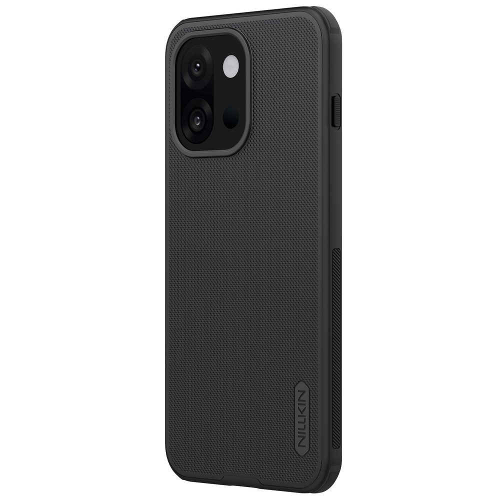 Усиленный противоударный чехол черного цвета от Nillkin для OnePlus 13T и 13s, серия Super Frosted Shield Pro