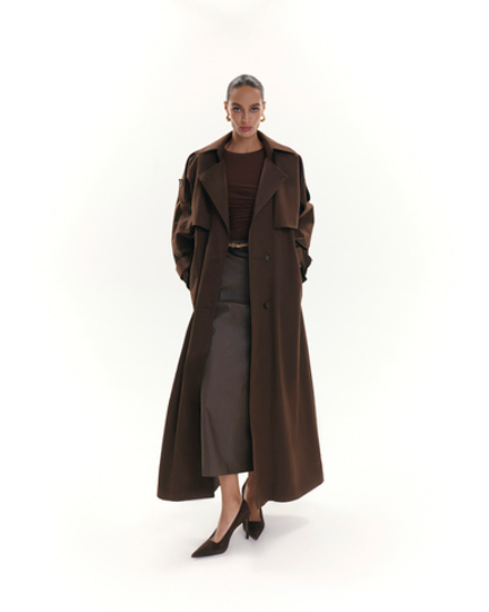 "Trench cape" Тренч-кейп в пол из хлопка.