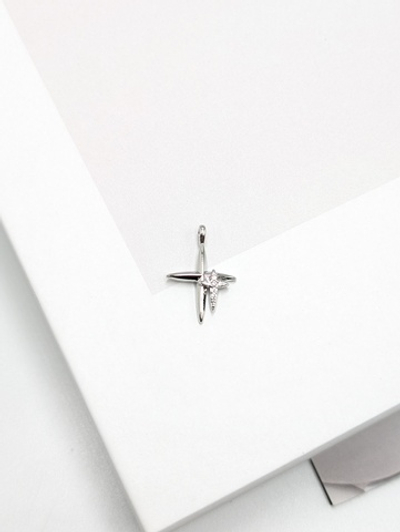 Подвеска звезда с фианитами, 15*12.5мм