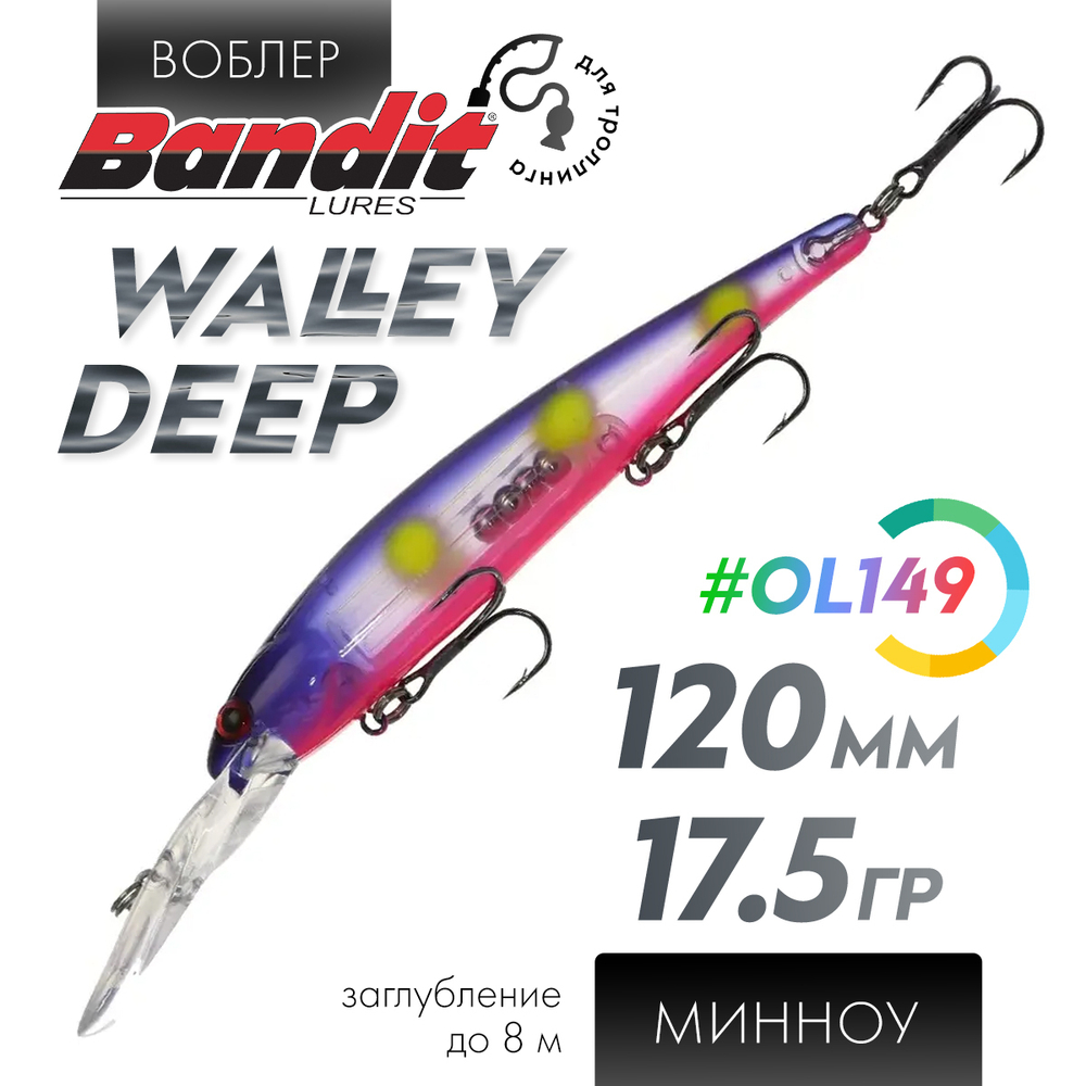 Воблер Bandit Walleye Deep (120мм, 17.5гр)