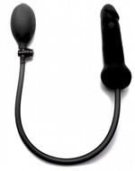 Чёрный анальный фаллоимитатор с расширением - 18 см. (Цвет: черный)