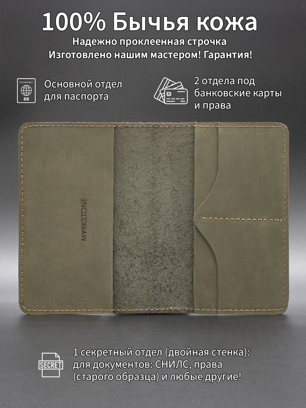Фото аксессуар для документов из натуральной кожи, с описанием.