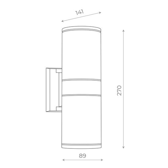 SL561.401.02 Светильник уличный настенный ST-Luce Черный/Черный LED 2*5W 4000K TUBO