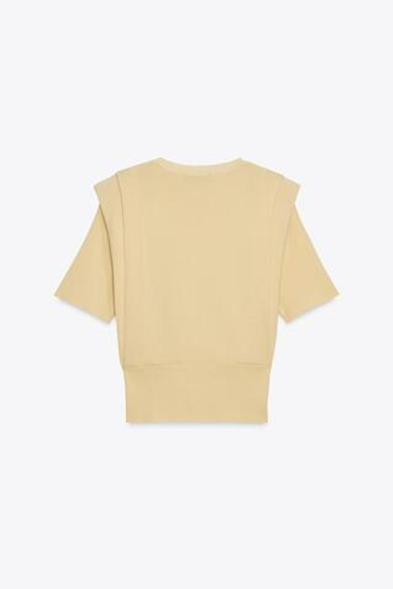 ZARA ТРИКОТАЖНЫЙ ТОП С ПОДПЛЕЧНИКАМИ, ЦВЕТ СЛИВОЧНОГО МАСЛА