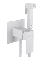 Смеситель с гигиеническим душем встраиваемый WONZON & WOGHAND CUBE, Белый матовый (WW-88829016-MW)