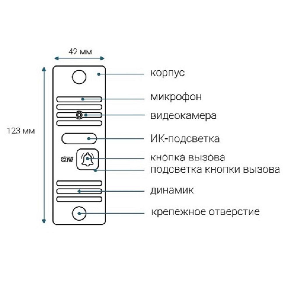 Вызывная панель CTV-D10 Plus (серебро)