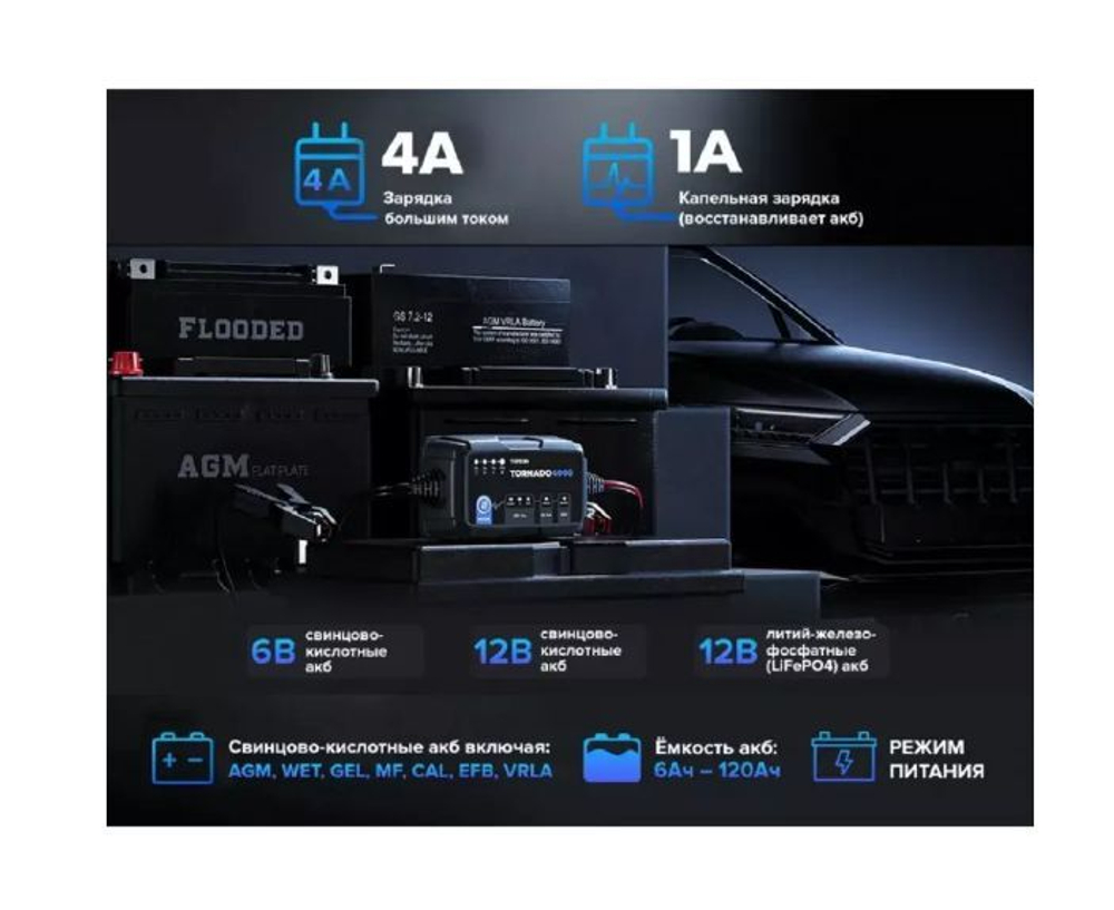 Зарядное устройство TOPDON T4000 (TORNADO 4000) (4A)