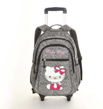 Рюкзак съемный на колесиках с аппликацией Hello Kitty