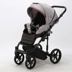 Детская коляска Adamex Rimini 2 в 1 RI40-LUX СВ.РОЗОВ+СЛИВОВАЯ КОЖА+СИРЕНЬ ПЕРЛ.ОТДЕЛКА