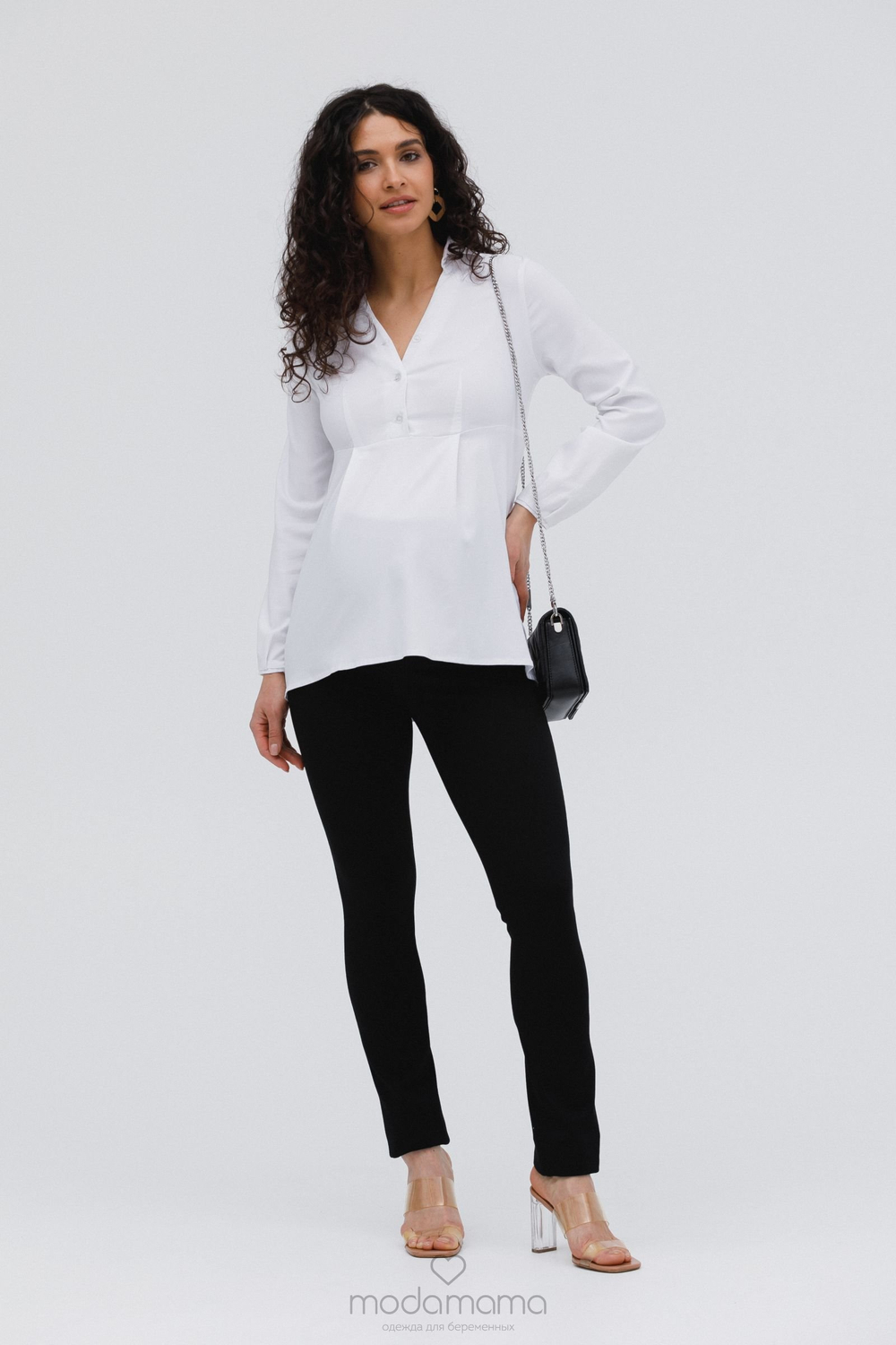 Брюки женские для беремнных без начеса плотные черные тр-803