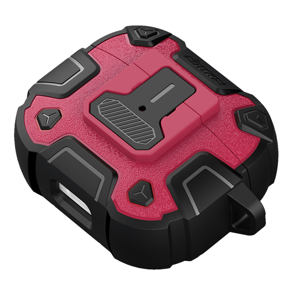 Чехол красного цвета от Nillkin для наушников AirPods 3, серия Bounce Pro Case, в комплекте с карабином