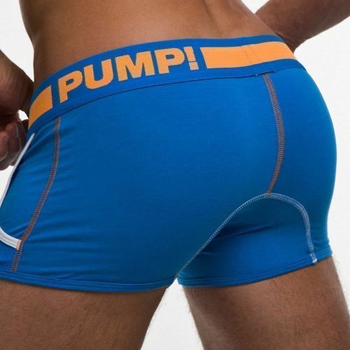 Мужские трусы боксеры голубые c карманами Pump Blue Boxer 114