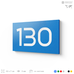 Номер на дверь 130, табличка на дверь для офиса, квартиры, кабинета, аудитории, склада, голубой 120х70 мм, Айдентика Технолоджи