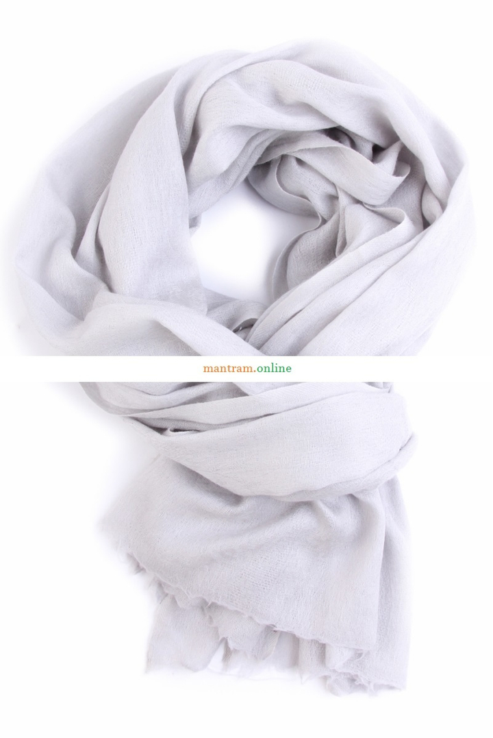 Палантин материал Кашемир 100% с потайным рисунком цвет стальной 190х70 см.