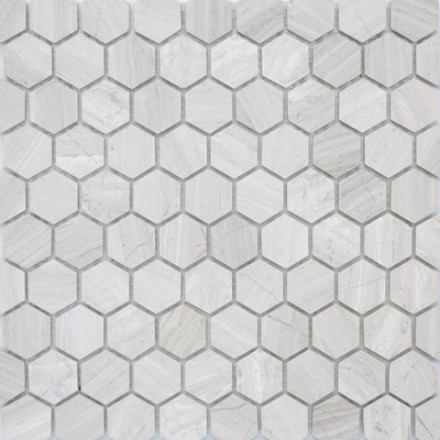 Мозаика Pietrine Hexagonal - Travertino Silver матовая 28,5x30,5х0,6 см (чип 18х30х6 мм)