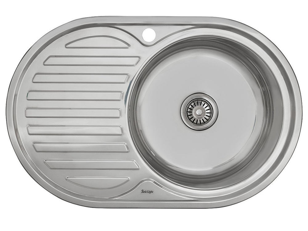 Мойка врезная Vivat 775016/0,6 1Ч1К (правая) Глянец Нержавеющая сталь
