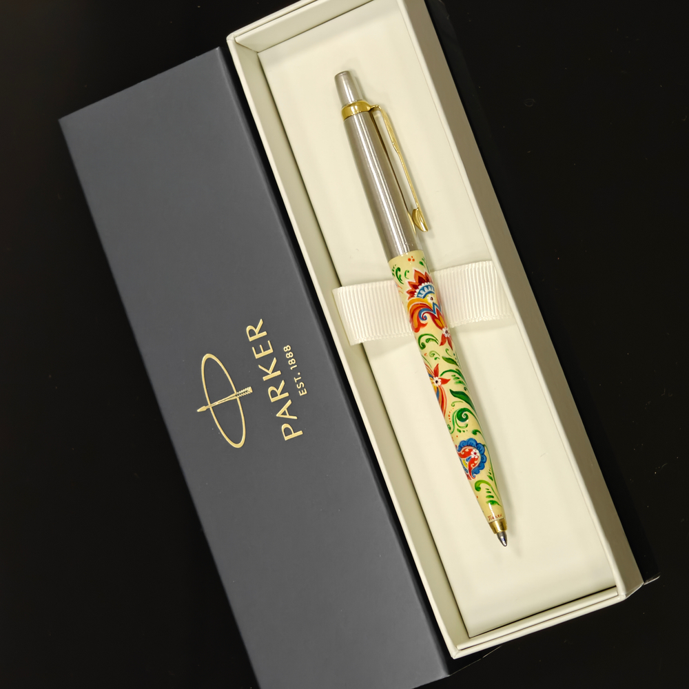 Коллекционная ручка Parker "Русские узоры" №148 с ручной росписью Палех в коробке