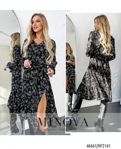 Платье 2141-черно-белый Minova