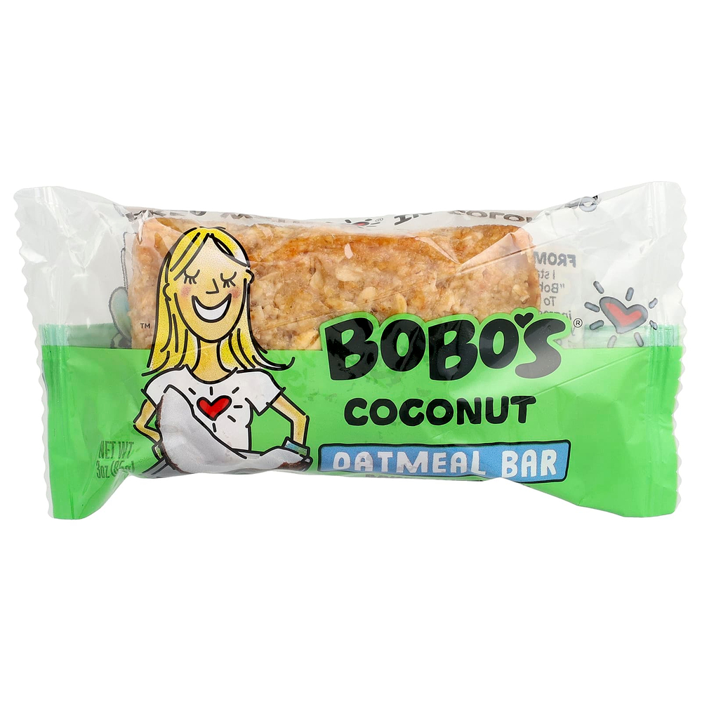 Bobo's Oat Bars, овсяный батончик, кокос, 4 батончика по 85 г (3 унции)