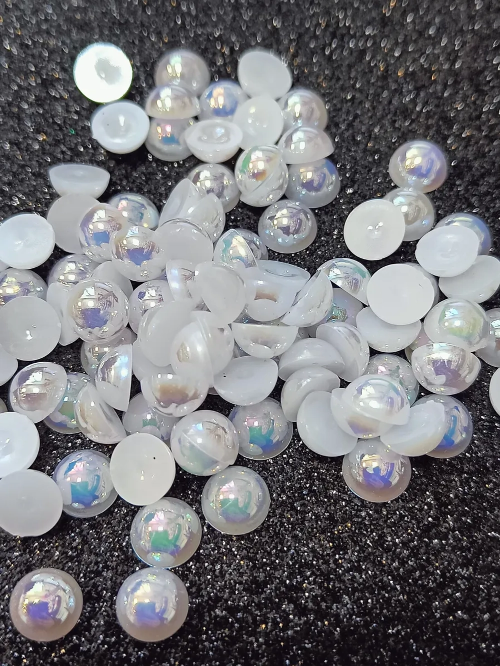 Полубусины белые, 10 мм