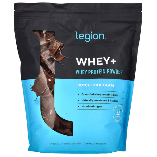 Legion Athletics, Whey +, порошок из сывороточного протеина, голландский шоколад, 2267,96 г (5 фунтов)