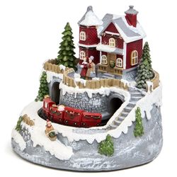 МУЗЫКАЛЬНАЯ СТАТУЭТКА "ЗАГОРОДНЫЙ ДОМИК" С LED-ПОДСВЕТКОЙ 19,5Х19,5Х17,5 СМ