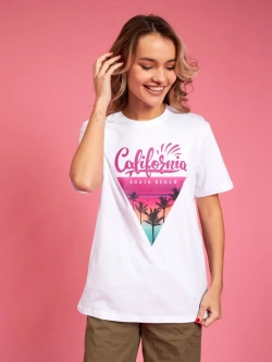 Футболка калифорния california оверсайз белая