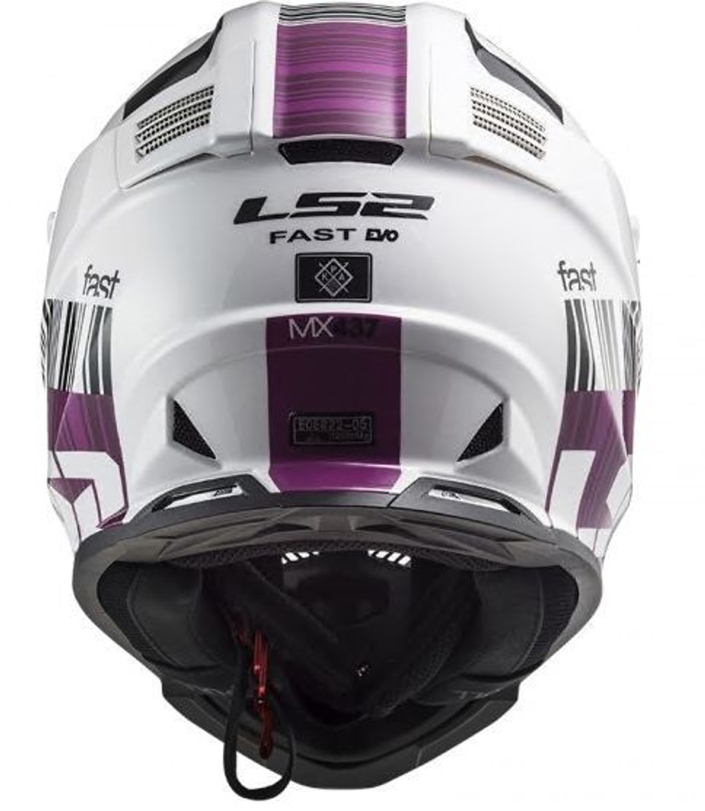 LS2 Мотошлем MX437 FAST XCODE (бело-фиолетовый)