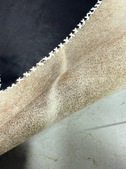 Ковер круглый натуральный на пол / Телячья шкура / 200 см