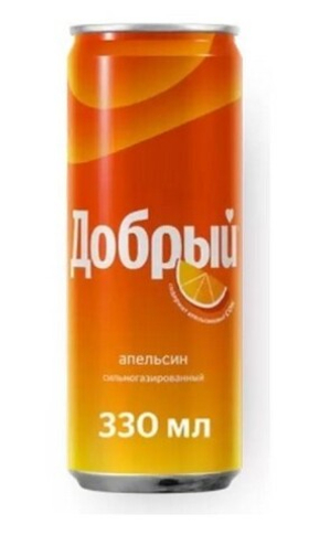 Добрый Газ.Вода АПЕЛЬСИН 0,33/12 ЖБ
