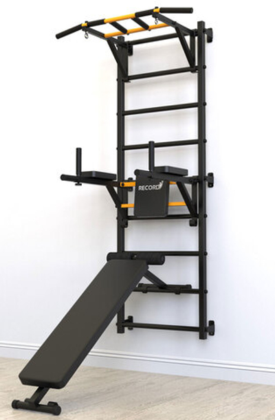 Шведская стенка Record X, без опоры, турник Классик, черный (X3)