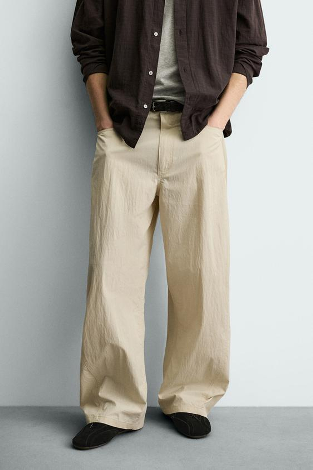 ZARA БРЮКИ CURVED FIT, ЭКРЮ