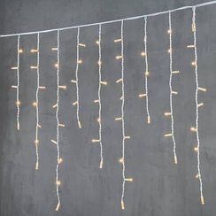 Светодиодная бахрома с колпачком 3,2*0,9 м., 168 экстра теплых белых LED ламп, каучуковый белый провод, LTC (LL168-8-2EWW)