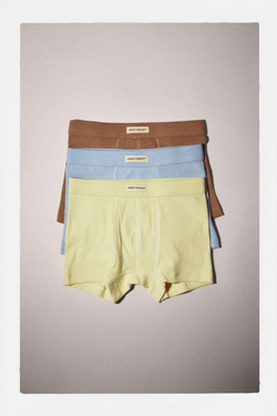 ZARA НАБОР ИЗ ТРЕХ ТРУСОВ-БОКСЕРОВ ИЗ ВАФЕЛЬНОЙ ТКАНИ, РАЗНОЦВЕТНЫЙ