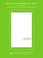 Матовый натяжной потолок 2.4 м2