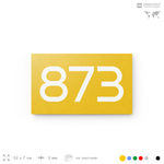 Номер на дверь 873, табличка на дверь для офиса, квартиры, кабинета, аудитории, склада, желтая 120х70 мм, Айдентика Технолоджи