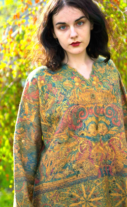 Шерстяной жакет "Барочная фантазия", по мотивам серии гобеленов XVII века "Времена года, Четыре стихии"