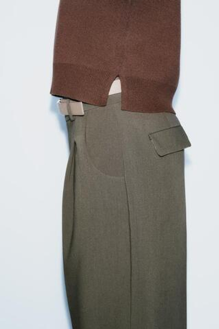 ZARA ОДНОТОННЫЙ ТРИКОТАЖНЫЙ ЖИЛЕТ, КОРИЧНЕВЫЙ