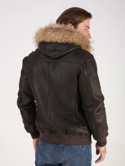 Дубленка натуральная куртка зимняя с капюшоном