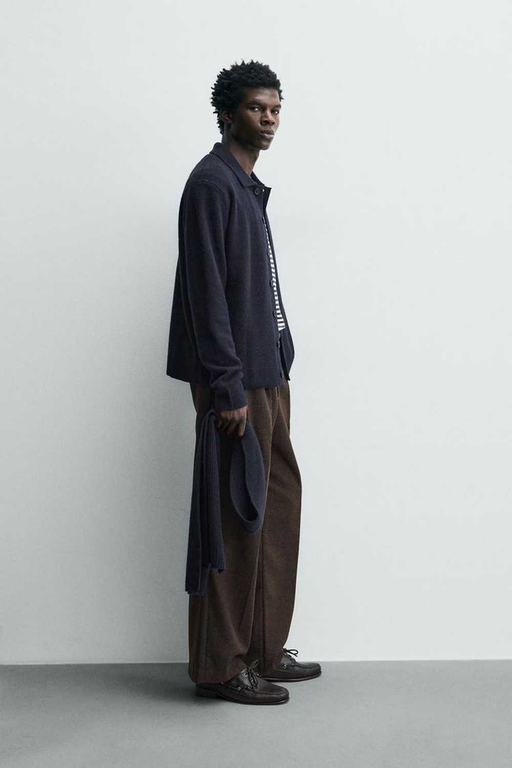 ZARA ШЕРСТЯНОЙ КАРДИГАН, МОРСКОЙ СИНИЙ