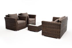 "Капучино Сингл" лаунж-зона из искусственного ротанга (гиацинт), цвет коричневый