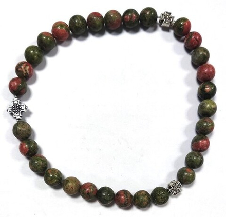 Четки из натурального камня. Унакит 30 зерен d=10 мм