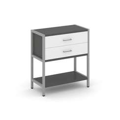 Shelf System Односекционный стеллаж двухярусный с ящиками SN.STM-212 Антрацит/Белый/Металл Серый 810