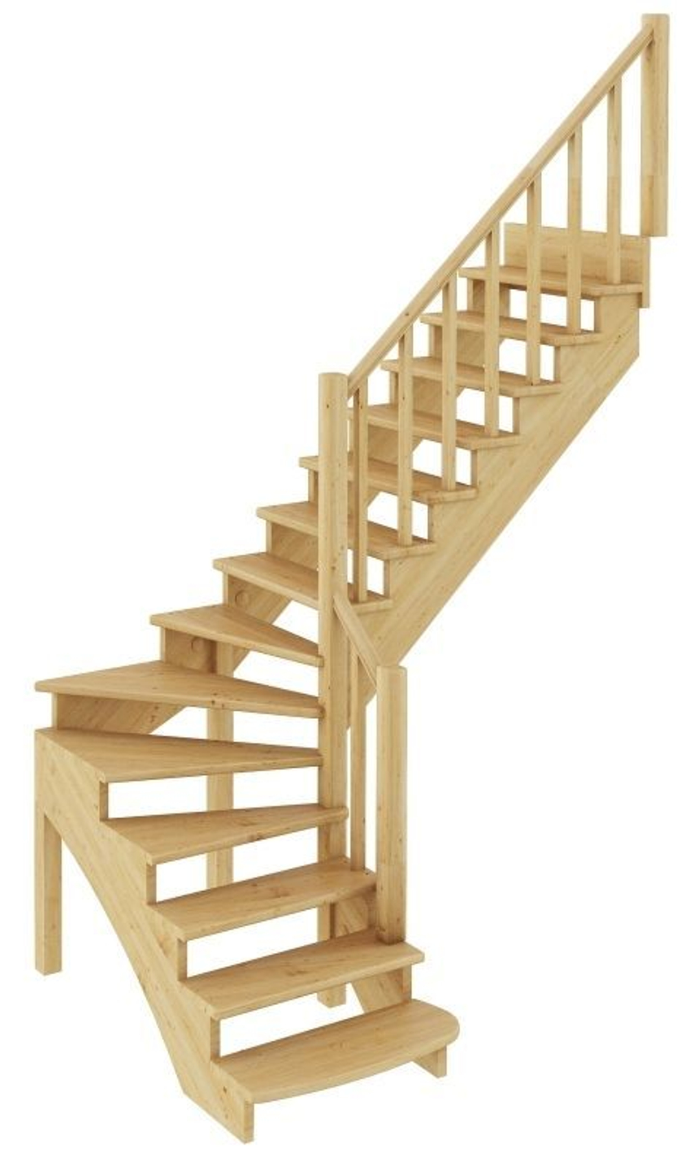 Лестница на второй этаж К-001м/2 Правая под покраску