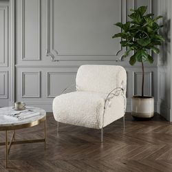 Кресло Нимфея Молоко Античное серебро