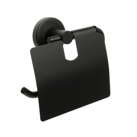 Бумагодержатель с крышкой FIXSEN COMFORT BLACK черный FX-86010