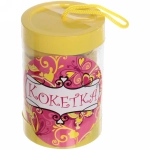 Резинки для волос в тубе 9шт «Кокетка - Классика», однотонные, цвет желтый, d-5 см